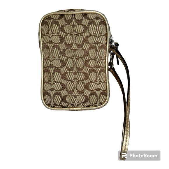 Coach Zip Wristlet Khaki Multi Pouch SV/Khaki/Metallic - Picture 4 of 12